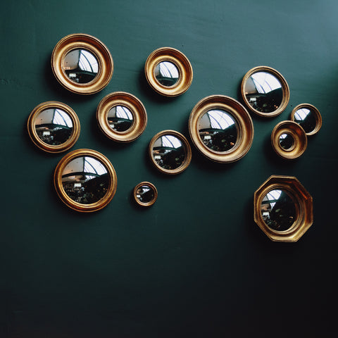 Circular Mirrors (Set of 12 Gold) (Various Sizes)