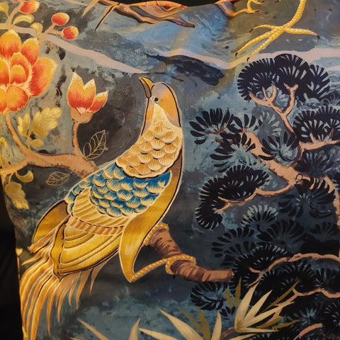 Cushion Limited Edition in Aqua Safari Peacock Velvet (55 x 55cm) Feather Filled