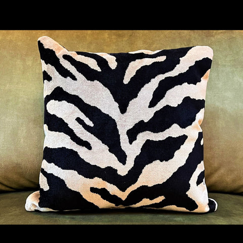 Cushion Small Scatter in Zimbali Cream Velvet (43 x 43cm) Feather Filled - Clearance