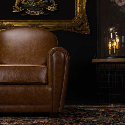 Esly Cigar Accent Chair in Cuba Tan Leather