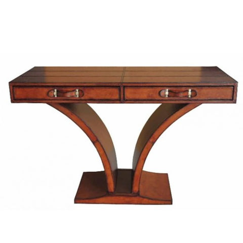 Handcrafted Console Cognac Table