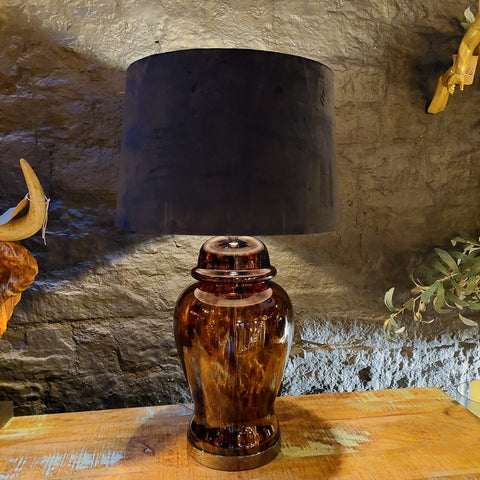 Amber Dapple Acanthus Table Lamp (44 x 44 x 76cm)