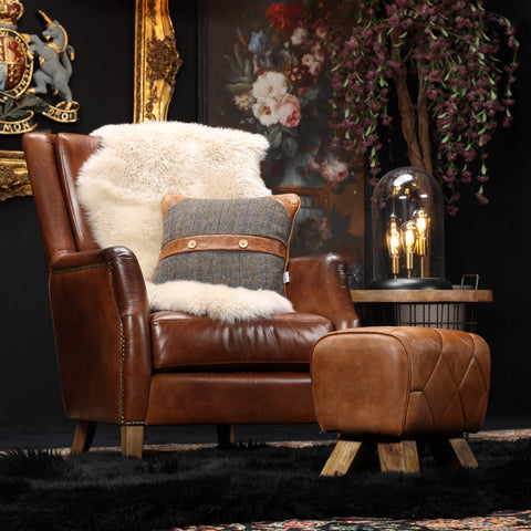 Reading Chair in Brazilian Cognac Leather