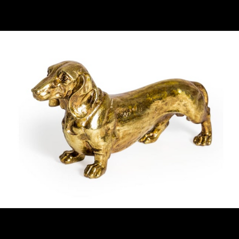 Antique Gold Dachshund Figure