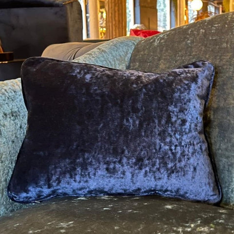 Feather Cushion Eternity Sapphire Blue Bolster (43 x 33cm) Feather Filled - Clearance