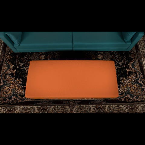 Blossom Garden Bench Footstool Out Door Orange Fabric