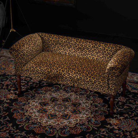 Selfridges Bay Window Sofa in Leopard Gold Velvet