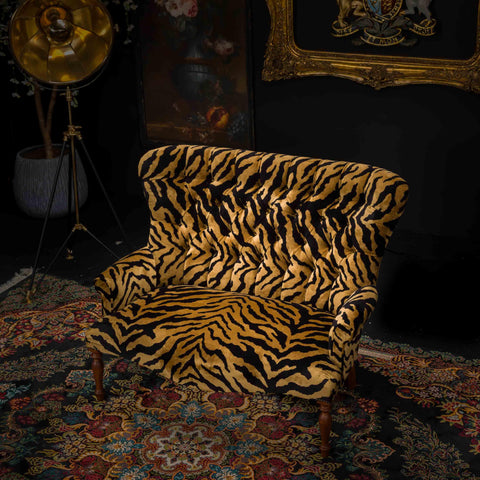 Selfridges Petite Chesterfield Sofa in Zebra Gold Velvet