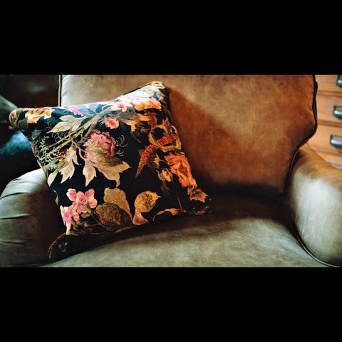 Cushion Small Scatter in Hepworth Midnight Floral (40 x 40cm) Feather Filled