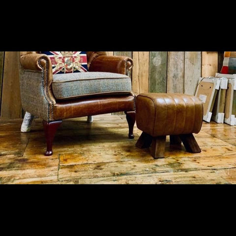 Footstool Brown Leather Pommel Horse