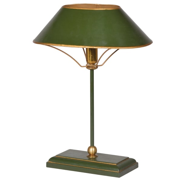 Gold and Green Bank Lamp - Clearance