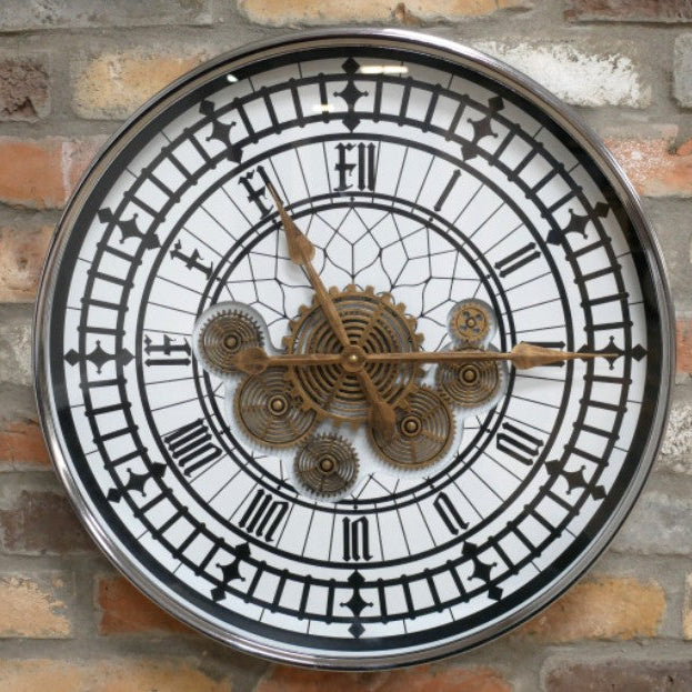 Large Industrial Clock with Cogs