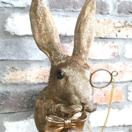 Gold Rabbit Head Wall Decoration