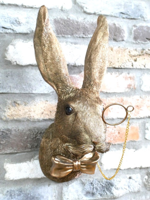 Gold Rabbit Head Wall Decoration