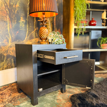 Regent Noir Wooden Bedside Table