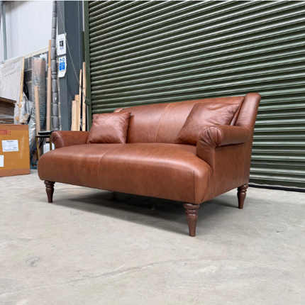 Armitage 2 Seater Sofa in Brandy Leather - Ex Display