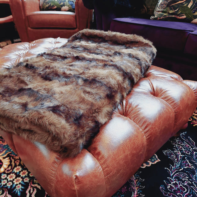 Large Throw Faux Fur in Animal Print