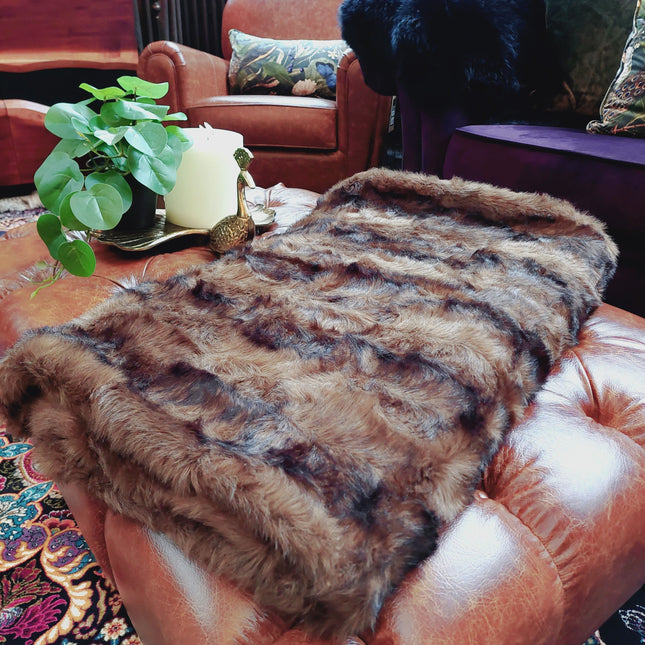 Large Throw Faux Fur in Animal Print