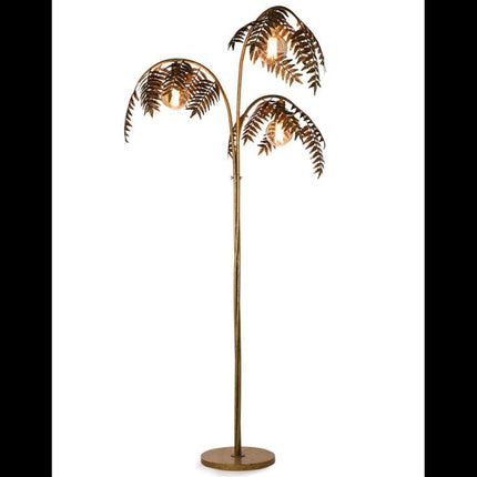 Antique Gold Palm Leaf Floor Lamp