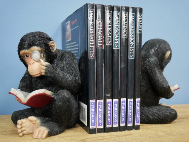 Pair Of Reading Monkeys Bookends
