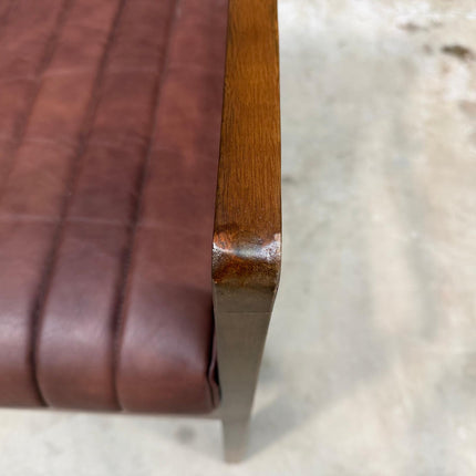 Kodu Dining Chair with Arms in Dark Brown Leather -  Ex Display