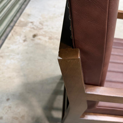 Kodu Dining Chair with Arms in Dark Brown Leather -  Ex Display