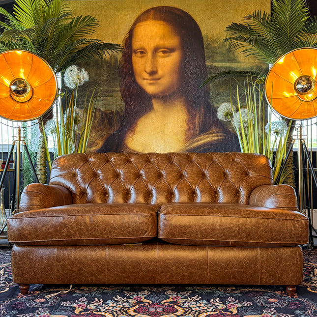 Eaton Sofa Bed in Cuba Tan Leather - Clearance