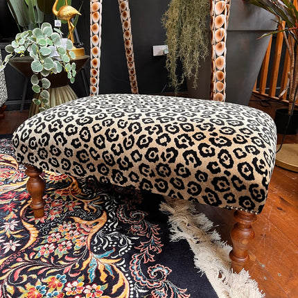 Selfridges Small Footstool in Leopard Cream - Ex Display