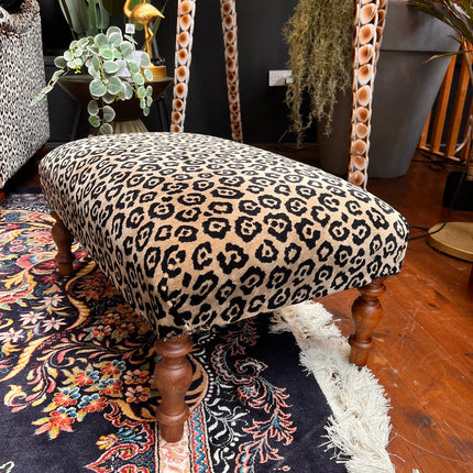 Selfridges Small Footstool in Leopard Cream - Ex Display