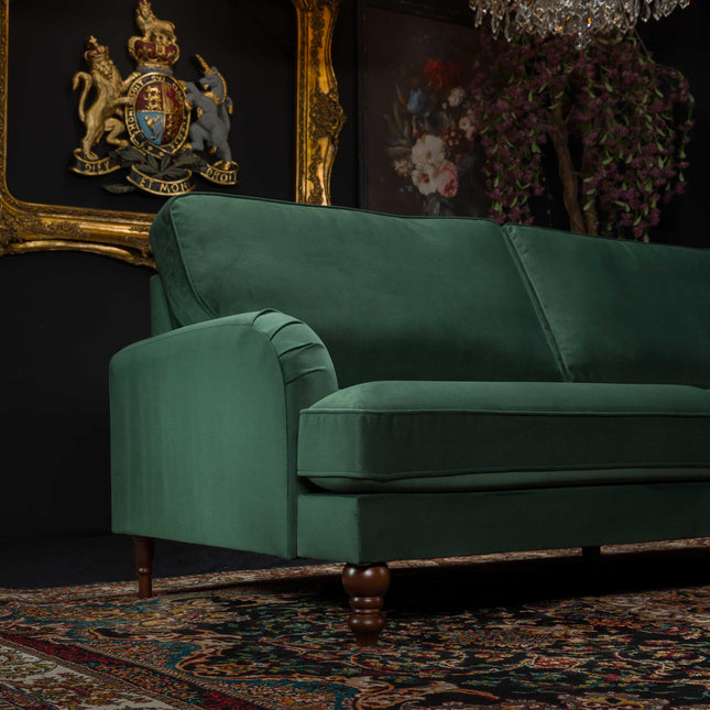 Albert Right Hand Facing Chaise in Plush Emerald - Clearance