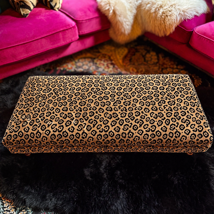 Albert Footstool in Animal Velvet - New