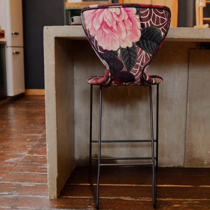 Fama Burt Patterned Fabric Bar Stool