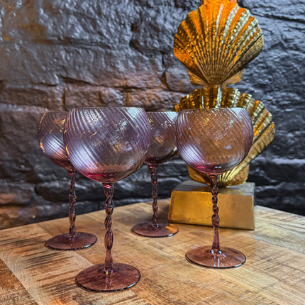 Amethyst Twist Gin Glass Set of 4