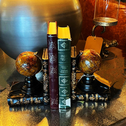 Antique Globe Pair of Bookends