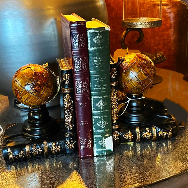 Antique Globe Pair of Bookends