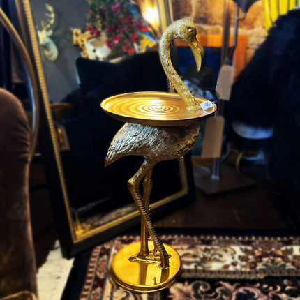 Antique Gold Flamingo Side Table