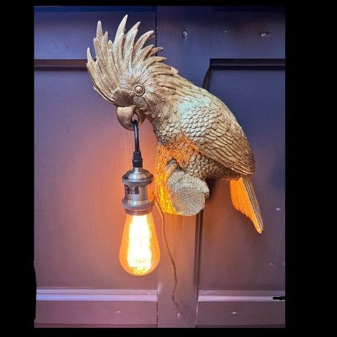 Gold Antique Parrot Wall Hanging Lamp Mount