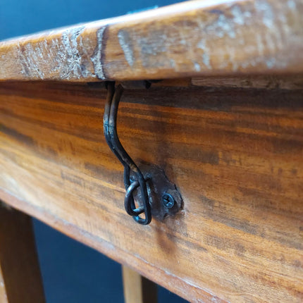 Antique School Desk & Bench Set