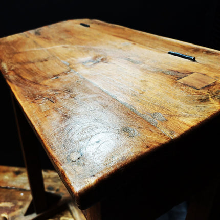 Antique School Desk & Bench Set