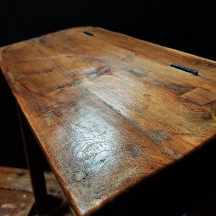 Antique School Desk & Bench Set