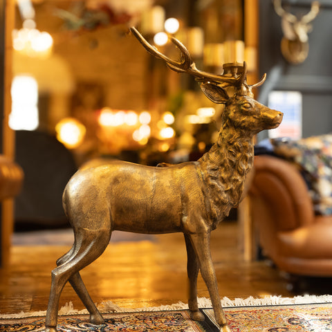Antique Brass Candlelight Holder Deer