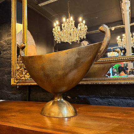 Antique Brass Oval Bowl