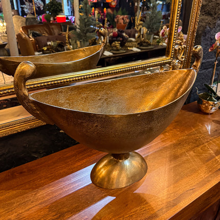 Antique Brass Oval Bowl