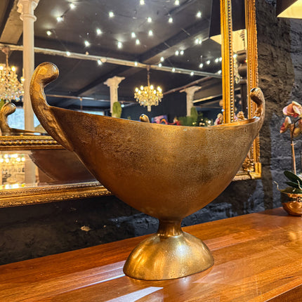 Antique Brass Oval Bowl