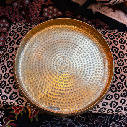 Antique Brass Round Tray
