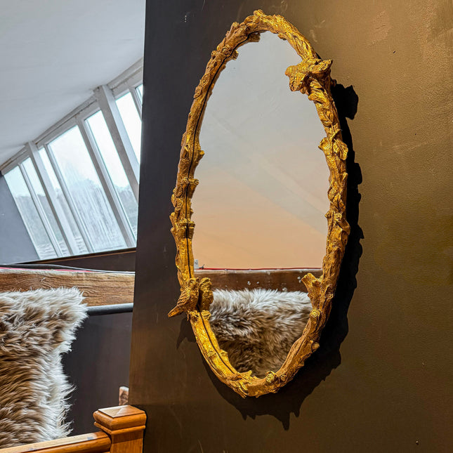 Antique Gold Birds Framed Mirror