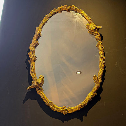 Antique Gold Birds Framed Mirror