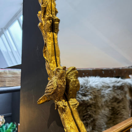 Antique Gold Birds Framed Mirror