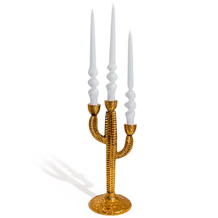 Antique Gold Cactus Candelabra