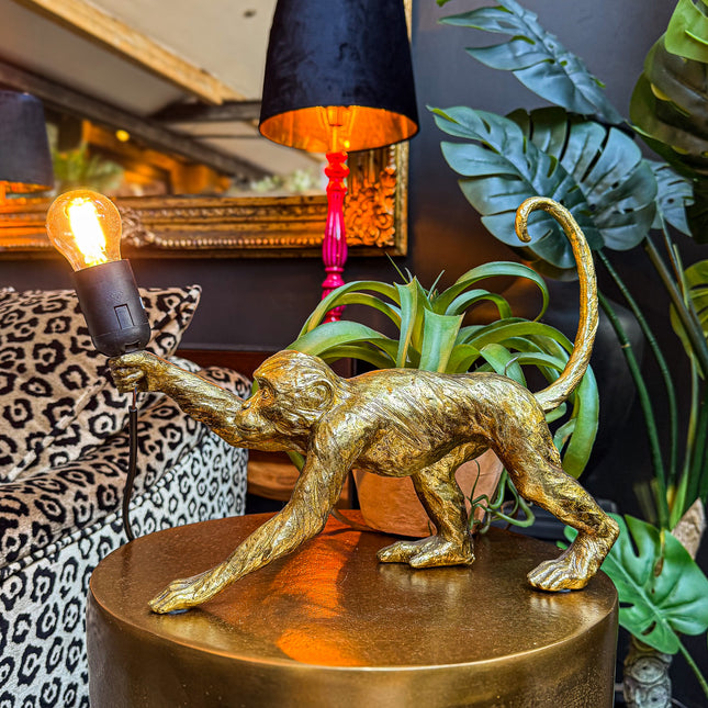 Prowling Monkey Sculptural Table Lamp